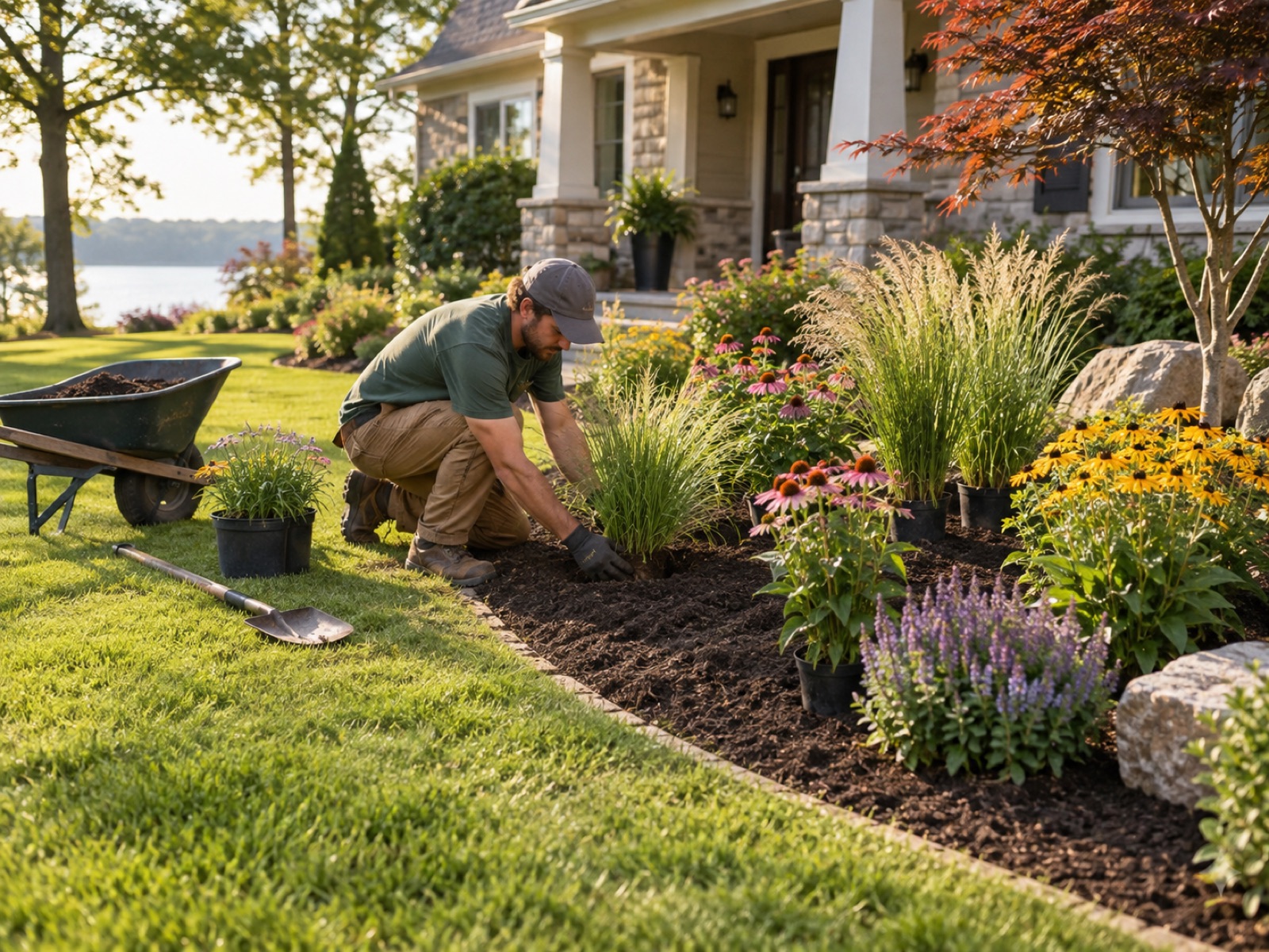 Mock service photo of ornamental planting